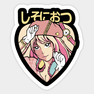 Japanese Anime Girl Love Vintage Tattoo Sticker